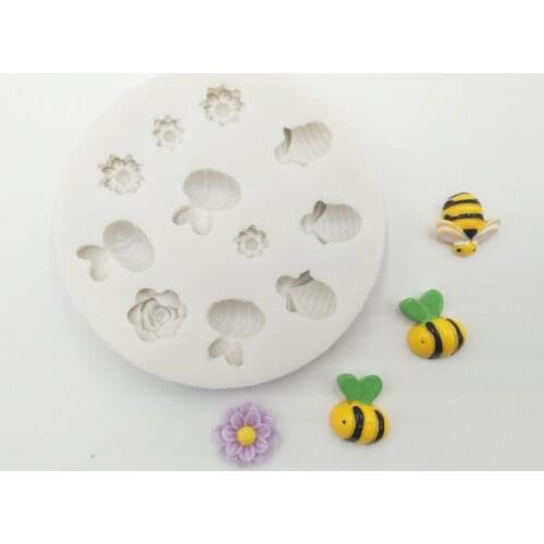 New Bees Silicone Mold Ice Cream Fondant Cake Decorating Tools Mold Sugarcraft Chocolate Baking Tool For Cakes Gumpaste Form