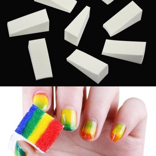 Disposable White Salon Nail Sponges Block Triangle Nail Art Accessory Gradient Tips DIY Foam Manicure Stamper Polish