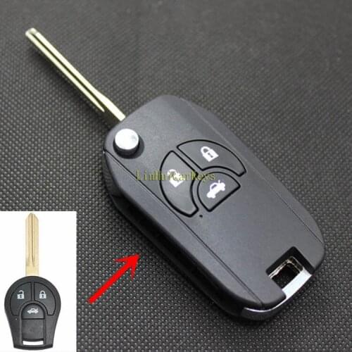 PINECONE for NISSAN VERSA SENTRA MAXIMA SYLPHY TIIDA Car Key Case 3 Buttons Uncut Brass Blade Modified Remote Key ABS Shell 1PC