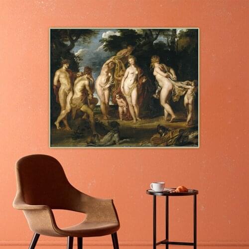 Peter Paul Rubens《The Judgement of Paris》Canvas Oil Painting Artwork Poster Picture Backdrop Wall Hanging Decor Home Decoration