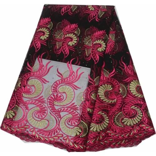 Latest african lace fabric 2019 high quality lace fabric with stones tissue african fabric nigerian french lace fabric