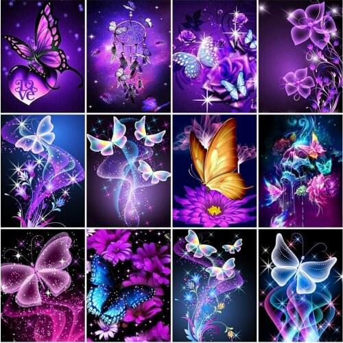 Christmas embroidery 5D DIY butterfly diamond Mosaic Mosaic Animal cross stitch art winter home decoration gift