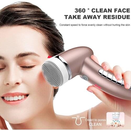 Facial Cleansing Brush 360 Degree Rotation Mini Face Cleaner Deep Pore Blackhead Cleaning Machine Electric Face Massager A7