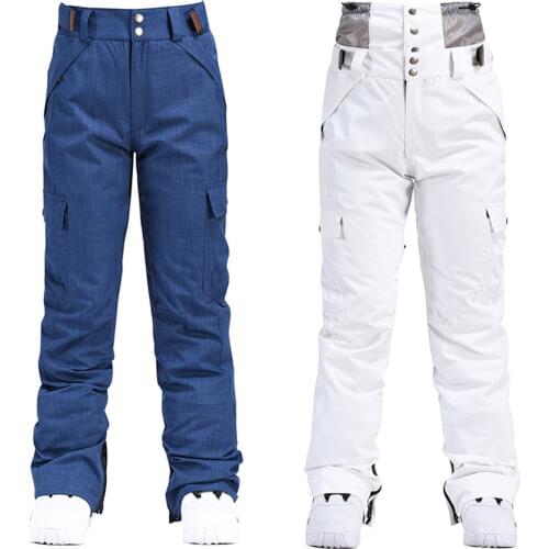 Men Women Winter Ski Pants Thick Outdoor Sports Windproof Waterproof Breathable Lover Snow Trousers Skiing Snowboarding Pants