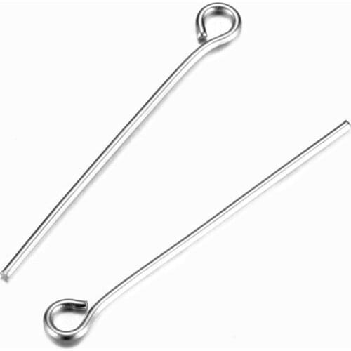 5000pcs 304 Stainless Steel Eye Pins Head Pin for Jewelry Making Earring Necklace Finding 25mm Hole: 1.9x2mm Pin: 0.7mm