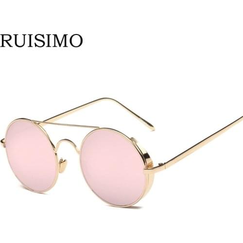 Steampunk Round Sunglasses Women steam punk circle men female brand Metal Mirror Lenses Sun Glasses For women Male retro de sol