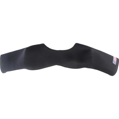 Adults Double Shoulder Support Brace Sports Shoulder Guards Strap Band Black