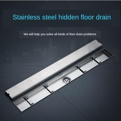 Tile Insert Rectangular Linear Anti-Odor Floor Drain Bathroom Hardware Invisible Shower Bathroom Accessories Multi Sizes 304