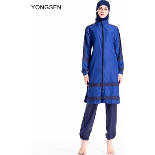YONGSEN 2020 Arabian Swimsuit Ladies Hijab Burkinis Muslim Swimwear Long Sleeve Women Islamic Muslimah Swimsuit clothing