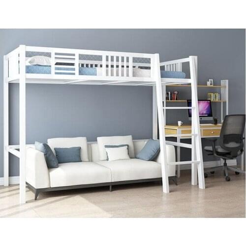 Iron bed under the table elevated bed small family space saving pavilion bed simple modern iron bed high and low bed