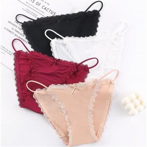 Sexy Panties Women Lace Low-Rise Solid Sexy Briefs Seamless Intimate g-Strings Thongs Panty Crotch Woman Underwear