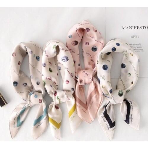 New summer decoration woman fashion scarves letter pattern printing 70cmx70cm small square scarf scarves headscarf hot sale gift