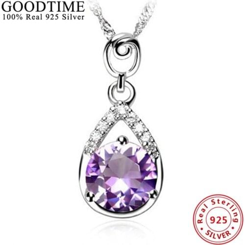 Fashion 925 Sterling Silver Necklaces Sexy Waterdrop Jewelry For Women Real 925 Silver Pendant Necklaces Valentines Day Gifts