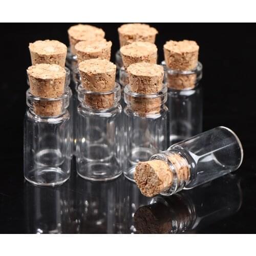 10pcs Mini Small Glass Bottles With Clear Cork Stopper Glass Jars Tiny Wedding Vials Containers 2021