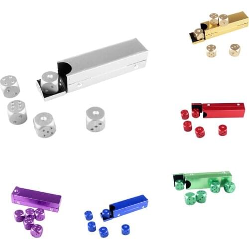 5 Pieces Aluminum Alloy 6 Sided Square Cube Spot Dice Round Corner