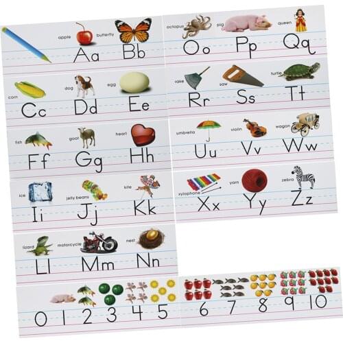 Alphabet and Number Bulletin Board Set Traditional Manuscript Alphabet Accents with Photographs for Classroom Decoration