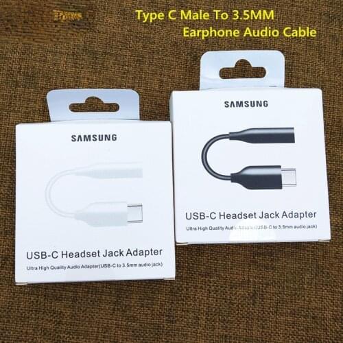 Original Samsung USB Type C Headset Jack Adapter 3.5MM Earphone Audio Cable For Galaxy S20+ S20 Ultra A60 A80 A90 Note10 Pro/10