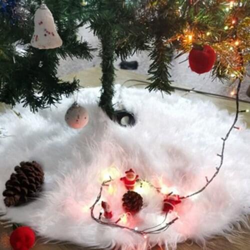 White Plush Christmas Tree Dress Fur Carpet Merry Christmas Home Decoration Christmas Tree Dress New Year Decoration