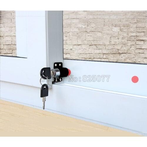 Free Shipping 5 Pieces/Lot Black Color Sliding Window Lock with Key Child Safety Protection Limit Lock Sliding Door Lock KF1093