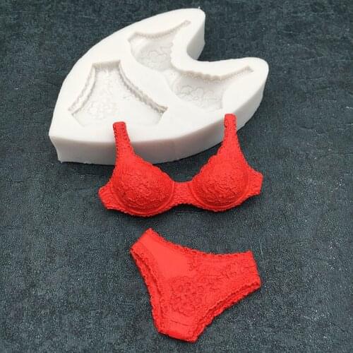 Bikini Sugarcraft Silicone Mould Lace Underwear Underpants Chocolates Fondant Cake Decoration Mould For Mastic Baking Tools