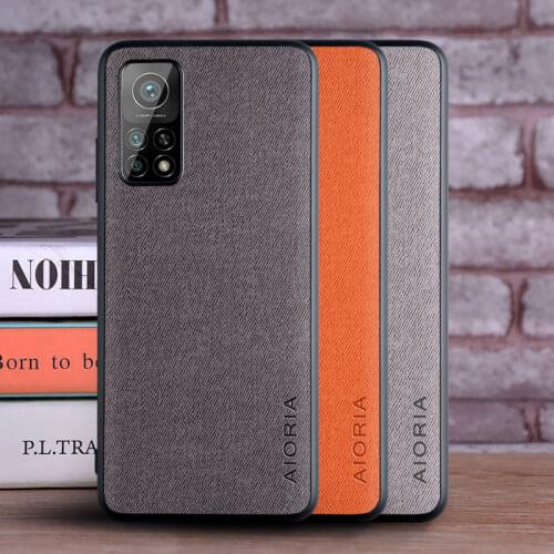 Case for Xiaomi Mi 10T Pro Lite 5G coque Luxury textile Leather skin soft TPU hard phone cover for xiaomi mi 10t pro case funda
