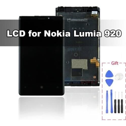 For Original Nokia Lumia 920 LCD with frame display touch screen digitizer Assembly+frame Replacement 100% tested