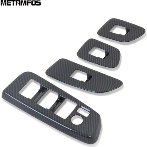 For Toyota Avalon 2019 2020 Carbon Fiber Window Lift Switch Cover Trim Inside Armrest Frame Interior Accessories Car Styling