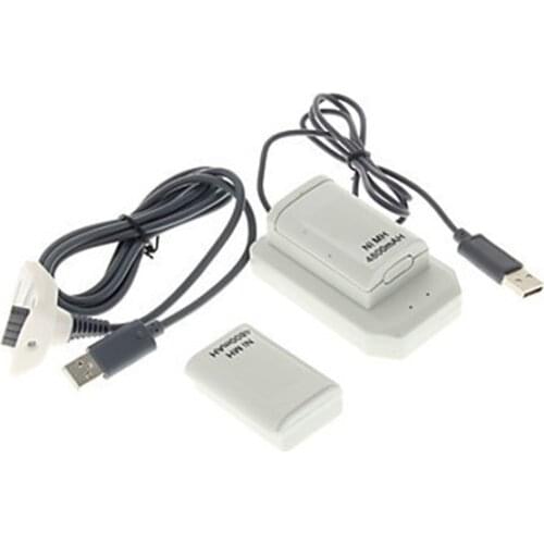 Double Rechargeable Battery + USB Charger Cable Pack for XBOX 360 Wireless Controller
