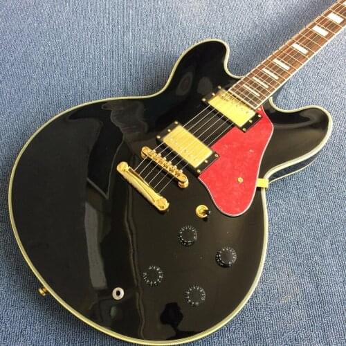Jazz Hollow Body Electric Guitar, Rosewood fingerboard, Double F holes electric guitar, Free shipping