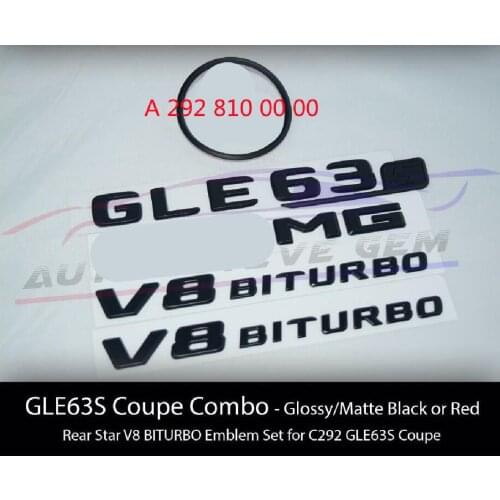GLE63S COUPE for AMG V8 BITURBO Rear Star Emblem Black Badge Combo Mercede C292 W166 A 292 810 00 00