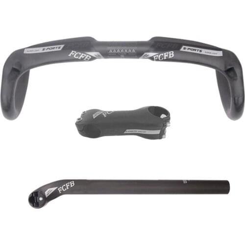 FCFB full carbon road handlebar set carbon handlebar carbon seat post carbon stem UD set matte gray black
