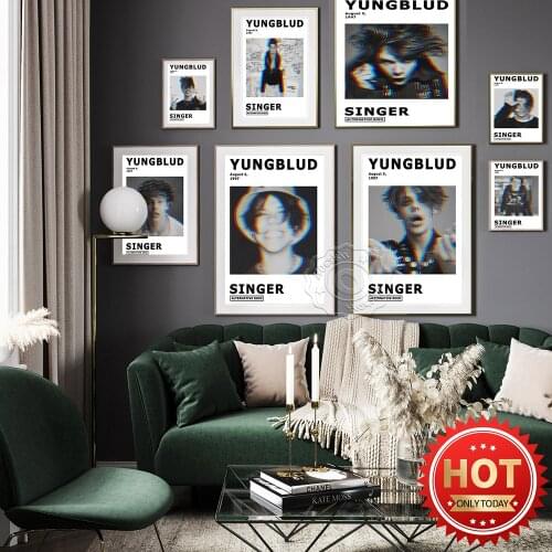 Yungblud Hot Singer Photograph Black White Poster, Pop Music Star Art Prints, Gothic Wall Art Decor, Bar Pub Club Wall Stickers