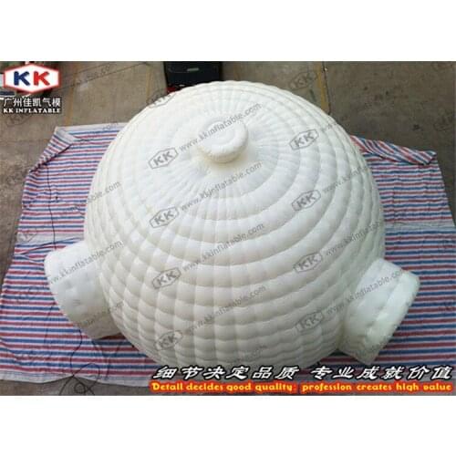 Customized White Inflatable Bubble Dome Tent With 2 Tunnels