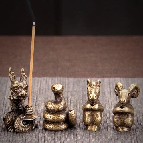 Creative Pet Small Incense Burner Stick Incense Holder Indoor Incense Plate Incense Alloy Small Ornaments Zodiac Home Decor