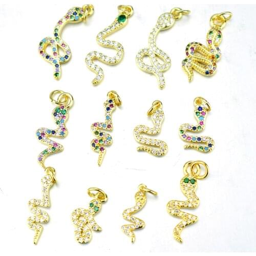 Animal snake pendant womens necklace mens fashion party jewelry gifts DIY jewelry making supplies Micro-Pave snake jewelry