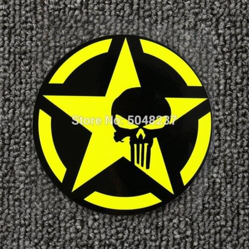 FASP PVC fluorescent sticker red yellow Pentagram Decal for motorcycle car Suitcase Refrigerator etc