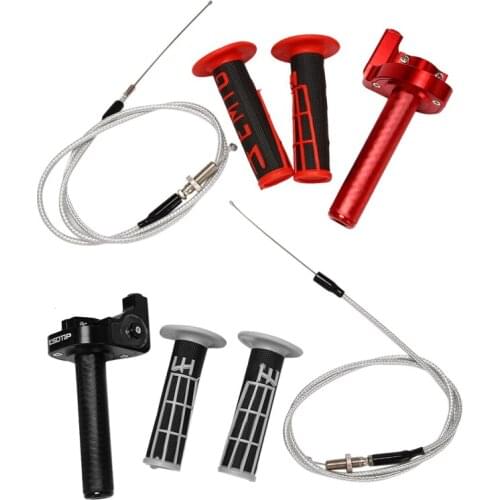Motorcycle Grips 7/8 inch 22mm Hand Grip with Throttle with Twist Cable for ATV Quad Pit Dirt Bike Motocross