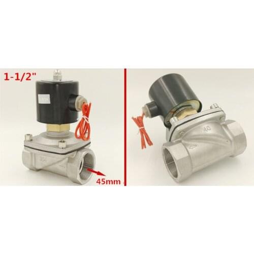 1-1/2'' Stainless Steel Normally Open Valve WaterValves 2W400-40BK DC12V,DC24V or AC220V