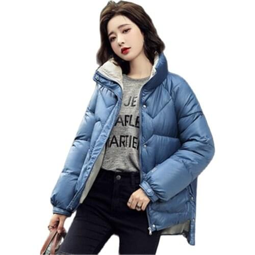 New Fashion Short Parkas Jacket Womens 2020 Autumn Winter Down Cotton-Padded Jackets Loose Korean Style Winter Coats M663