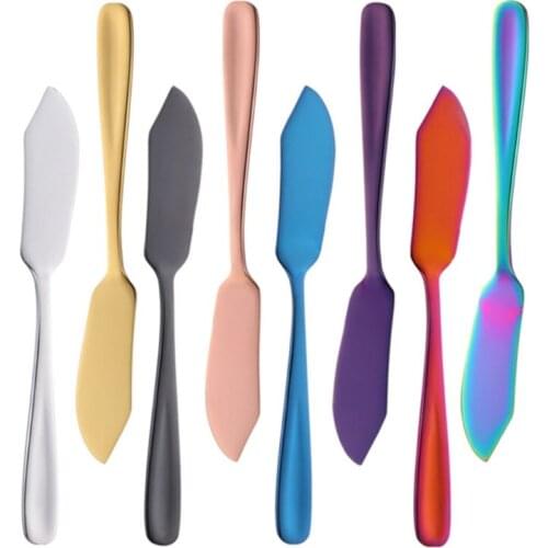 Butter Knife Cheese Dessert Jam Spreaders Stainless Steel Cream More Colors Knifes Western Cutlery Breakfast Dinner Tool