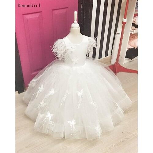 Girls Dresses Custom Little Princess Ball Gown Kids Clothes Zipper Back Girl Children Costume Birthday Dress