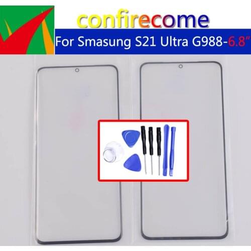 For Samsung Galaxy S21 Ultra G988 SM-G998B Touch Screen Front LCD Glass Panel Outer Glass Lens With OCA Hollow Glue Replacement
