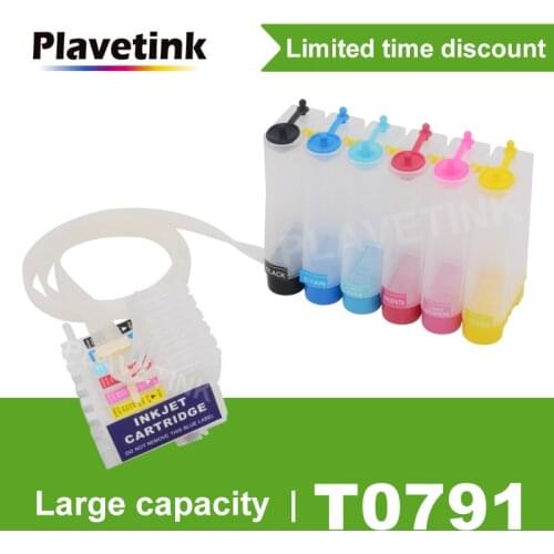 Plavetink T0791 CISS Ink Tank System For Epson Stylus Photo 1400 1500W P50 Artisan 1430 PX650 Printer With Reset Chip