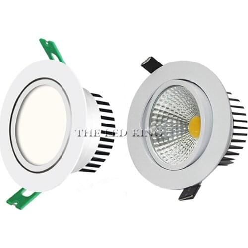 Super Bright Recessed LED Dimmable Downlight COB 5W 7W 10W 12W 3000K 6000K LED Ceiling Spot Light LED panel Lamp AC 110V 220V