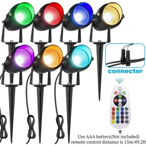 10W RGB LED Garden Lawn Light 12V Landscape Lights Waterproof IP65 Warm White Path Wall Tree Flag Outdoor Landscape Spotlight