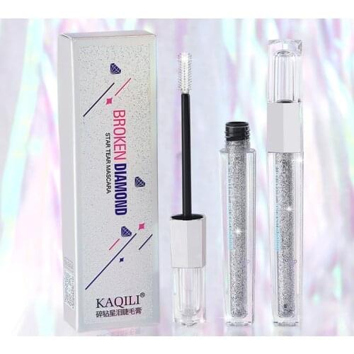 1PC Pro Broken Diamond Mascara Glittering Waterproof Slender Curl Without Smudge Thick Encrypted Long-lasting Mascara TSLM1
