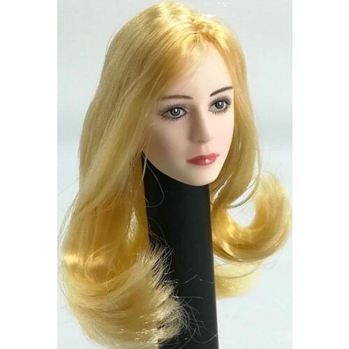 In Stock 1/6 Scale European and American Beautiful Female Girl Pale Head Sculpt Blonde Hair Model For 12'' Action Figure Body