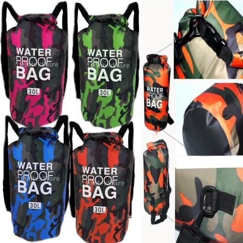 30L PVC Dry Bag Sack Waterproof Floating Dry Gear Bags Sack Backpack for Camping Hiking Climbing Cycling Swim Snorkeling Diving