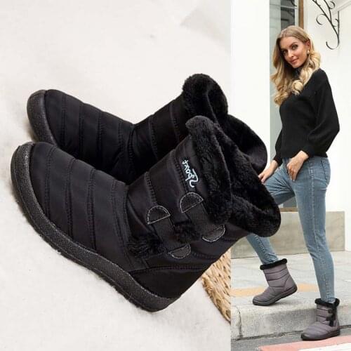 WomenS Winter Boots For Women Shoes 2020 Waterproof Women Ankle Boots With Warm Fur Ladies Shoes New Brand Botas Mujer Size 43