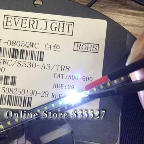 1000PCS/LOT 2012 0805 white SMD lamp beads Ultra bright 500-600mcd LED light emitting diode leds highlight